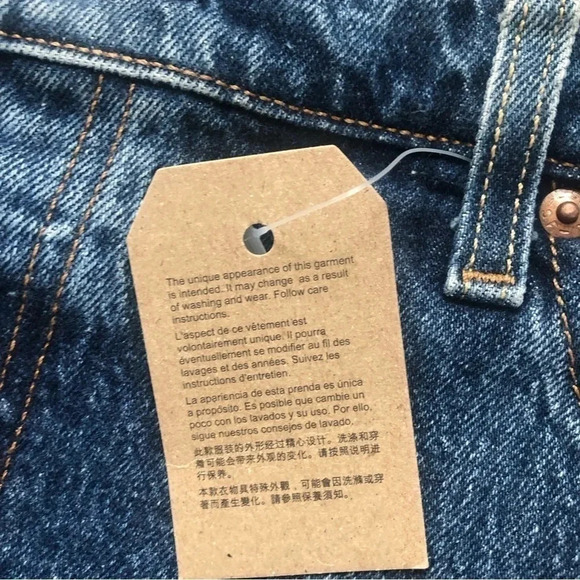 Levi's Salsa Mood Cut-Off Hem 501 Denim Shorts Medium Wash Size 18 & 22 NWT - Picture 4 of 7